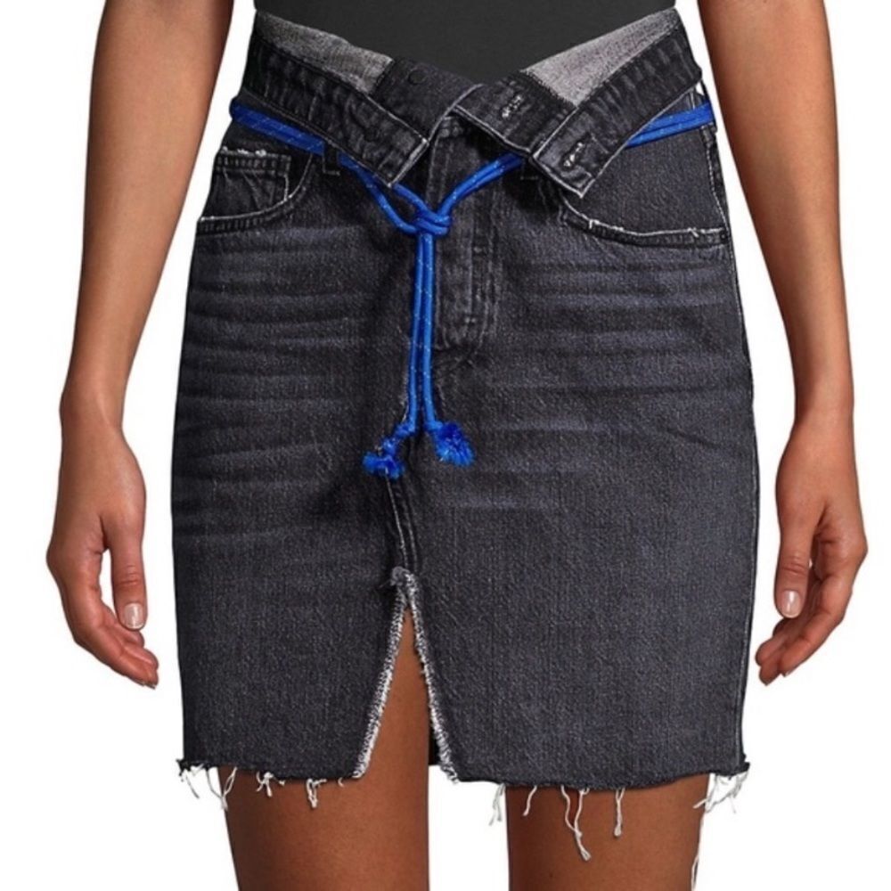 Hudson Sloane fold over waist denim skirt. Size 29